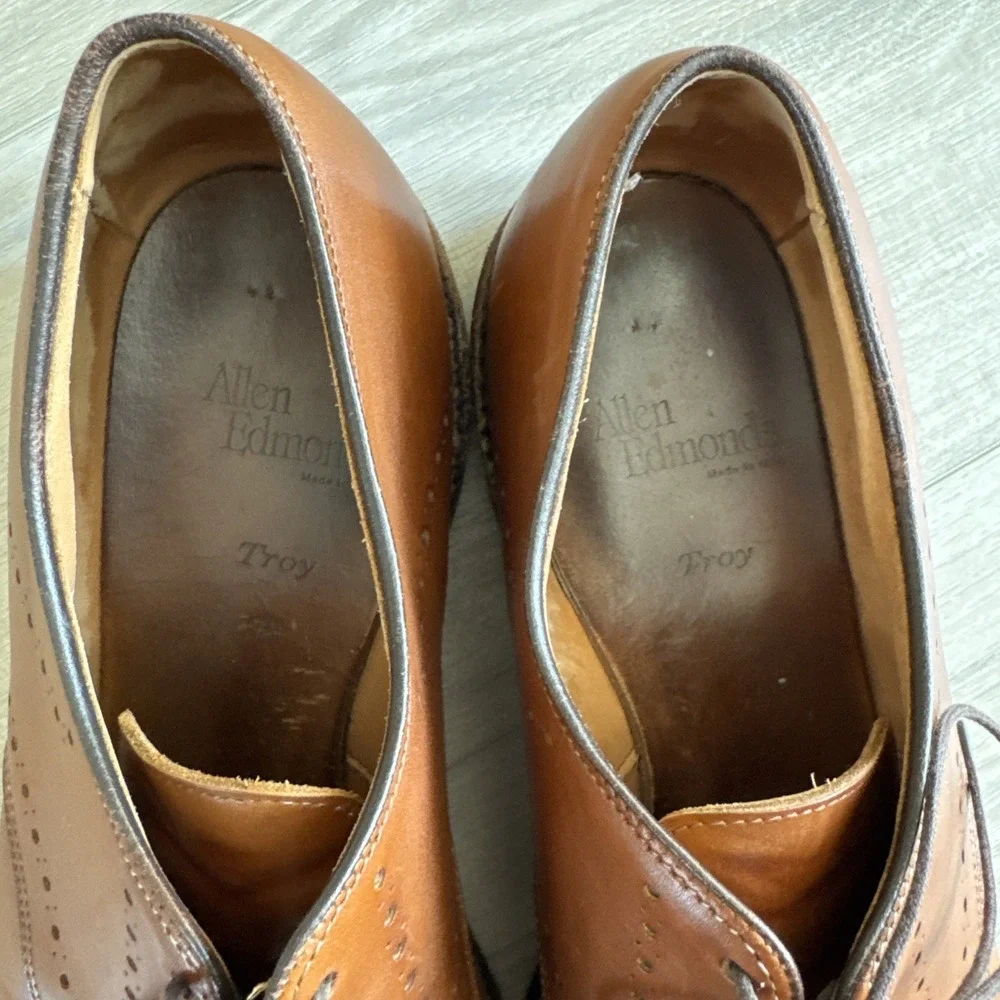 Allen‎ Edmonds Shoes Troy Walnut Chestnut Brown Cap Toe Oxford Dress Men's 10 D